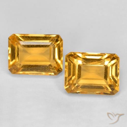 3.37ctw 天然 深金橙色 黄水晶, 祖母绿式切割, VVS-VS