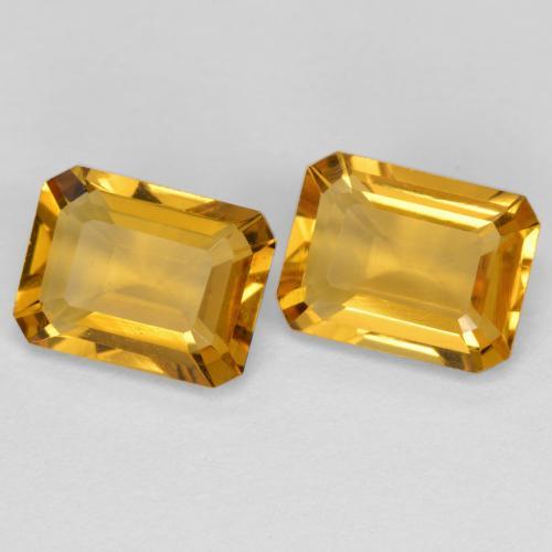 2.70天然金色黄水晶，祖母绿式切割，8.1×6.1毫米，VVS-VS