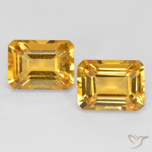 2.93ctw 天然 中深金色 黄水晶, 祖母绿式切割, VVS-VS