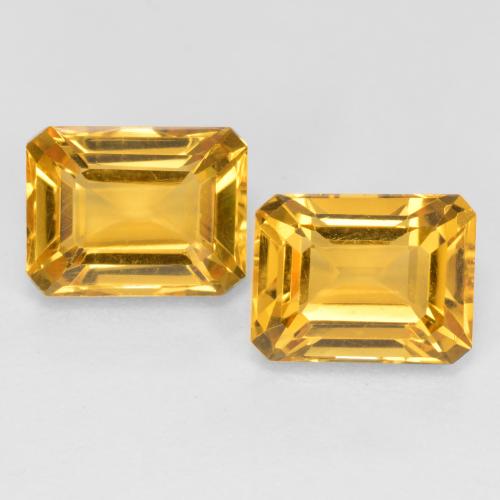3.53天然金色黄水晶，祖母绿式切割，8×6.2毫米，VVS-VS