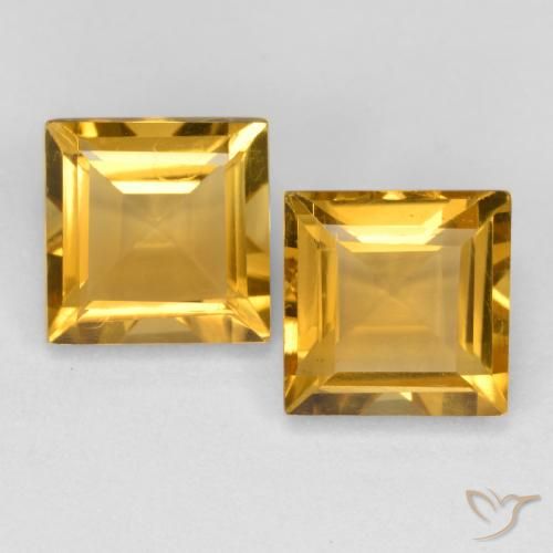 3.34克拉天然黄水晶，正方形，VS