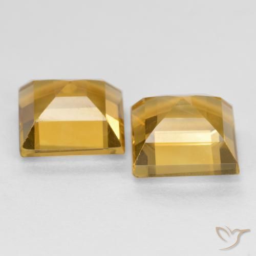 3.34克拉天然黄水晶，正方形，VS
