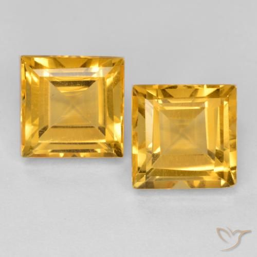 3.58ctw 天然 深金色 黄水晶, 正方形, VS