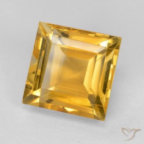 1.98克拉天然黄水晶，正方形，VS