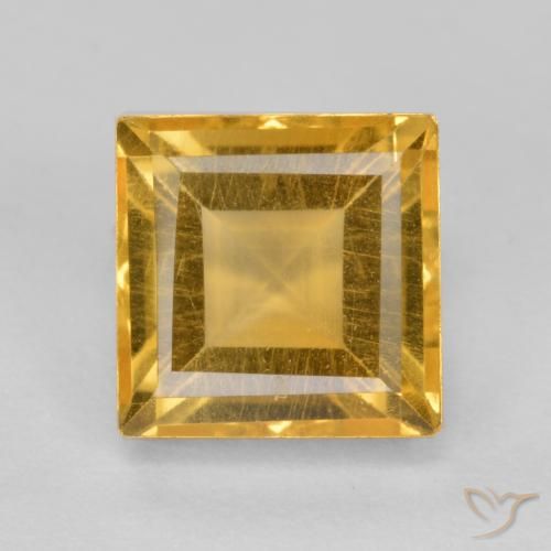 2.07ct 天然 深金橙色 黄水晶, 正方形, VS