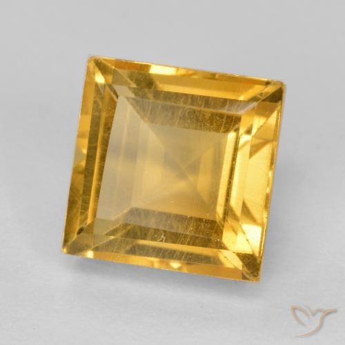 2.07克拉天然黄水晶，正方形，VS
