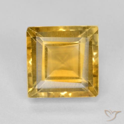 1.68ct 天然 金色 黄水晶, 正方形, VS