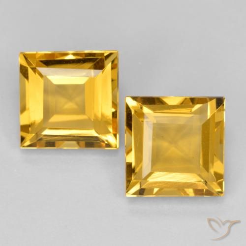 3.07ctw 天然 金橙色 黄水晶, 正方形, VS