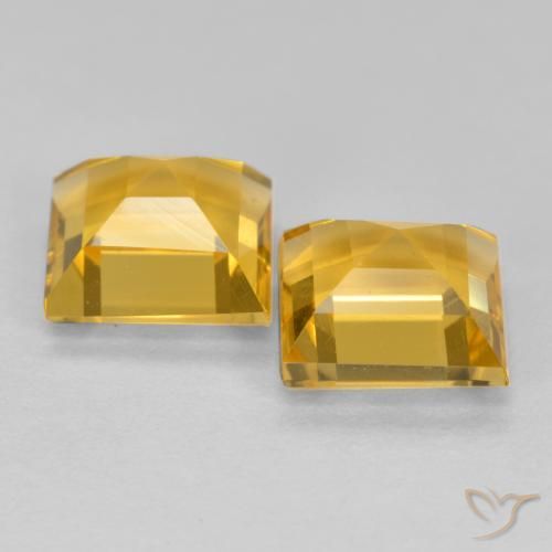 3.07克拉天然黄水晶，正方形，VS