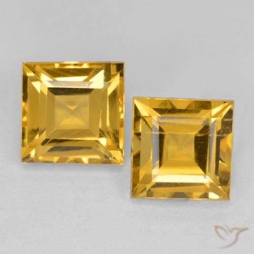 3.28ctw 天然 中金 黄水晶, 正方形, VS