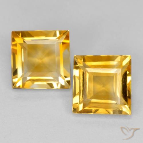 2.94ctw 天然 金橙色 黄水晶, 正方形, VS