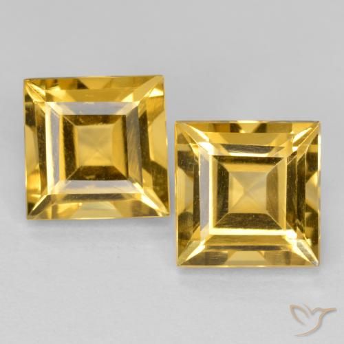 3.45克拉天然黄水晶，正方形，VS