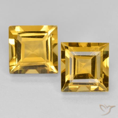 3.28ctw 天然 深金 黄水晶, 正方形, VS