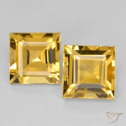3.30ctw 天然 深金 黄水晶, 正方形, VS