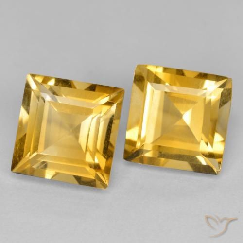 3.25克拉天然黄水晶，正方形，VS