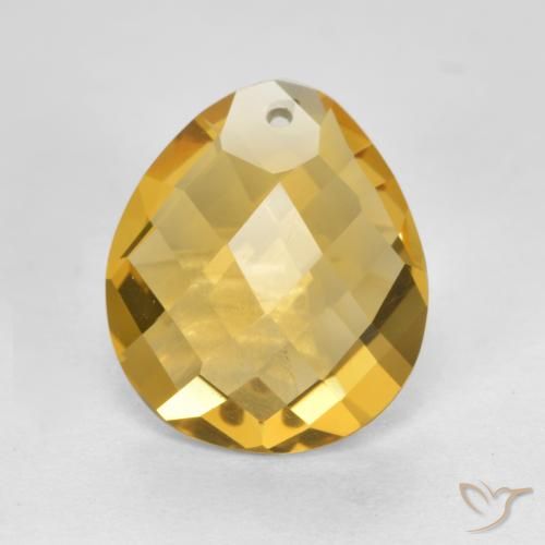 3.52ct 天然 中金 黄水晶, 梨形, VVS-VS