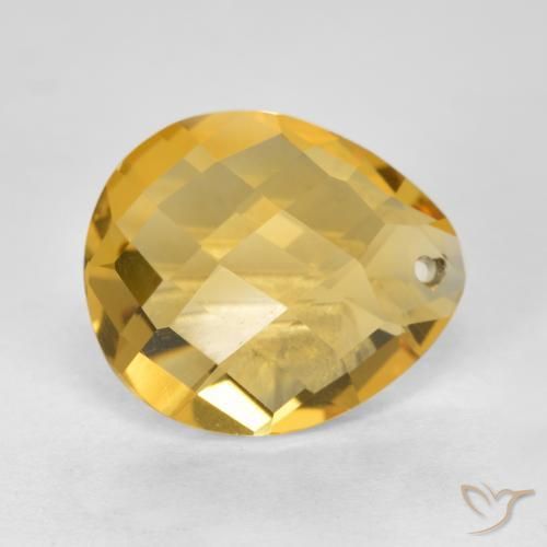 3.52克拉天然黄水晶，梨形，VVS-VS