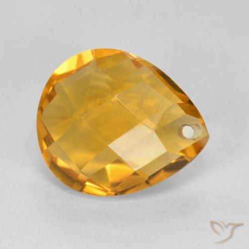 3.49克拉天然黄水晶，梨形，VVS-VS