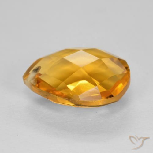 3.49克拉天然黄水晶，梨形，VVS-VS