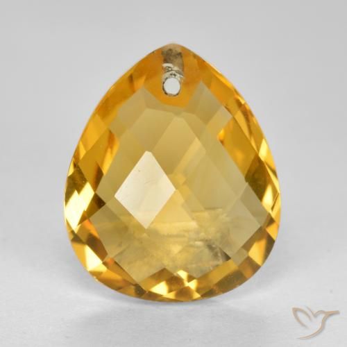 3.74ct 天然 深金色 黄水晶, 梨形, VVS-VS