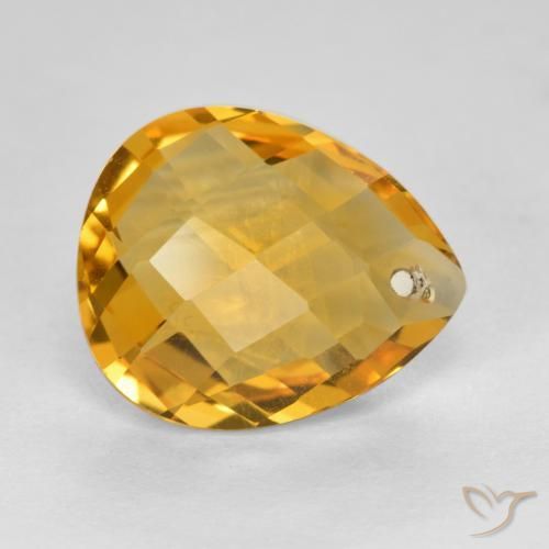 3.74克拉天然黄水晶，梨形，VVS-VS