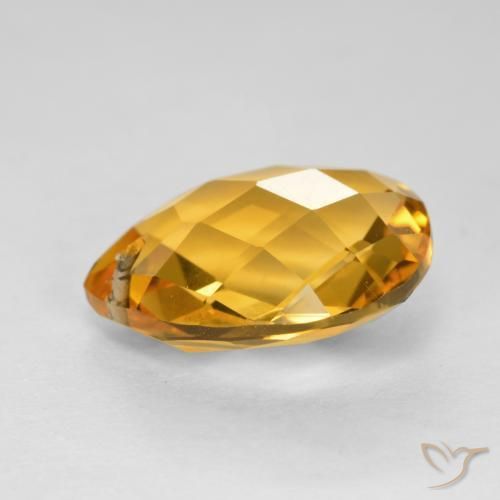 3.74克拉天然黄水晶，梨形，VVS-VS
