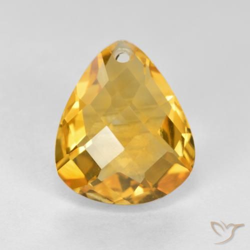 3.33ct 天然 亮金 黄水晶, 梨形, VVS-VS