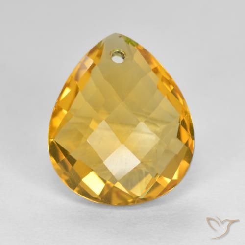 3.61ct 天然 深金橙色 黄水晶, 梨形, VVS-VS