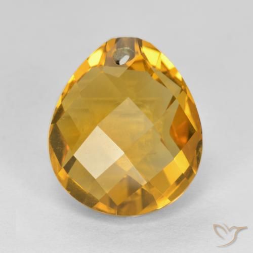 4.06ct 天然 深金橙色 黄水晶, 梨形, VVS-VS