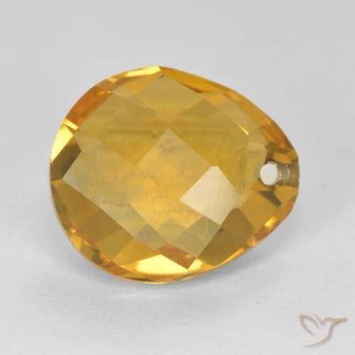4.06克拉天然黄水晶，梨形，VVS-VS