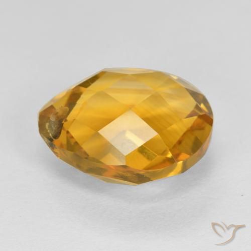 4.06克拉天然黄水晶，梨形，VVS-VS