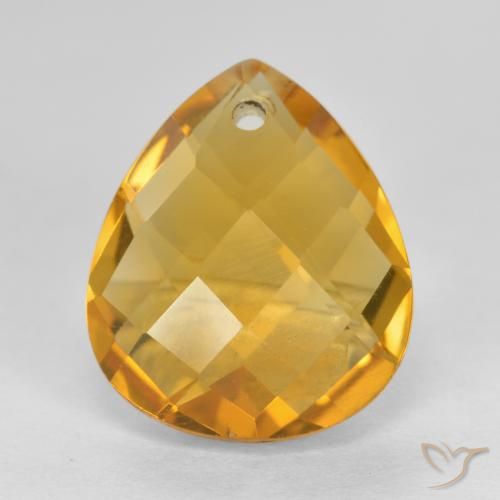 3.74ct 天然 深金色 黄水晶, 梨形, VVS-VS