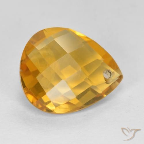 3.74克拉天然黄水晶，梨形，VVS-VS