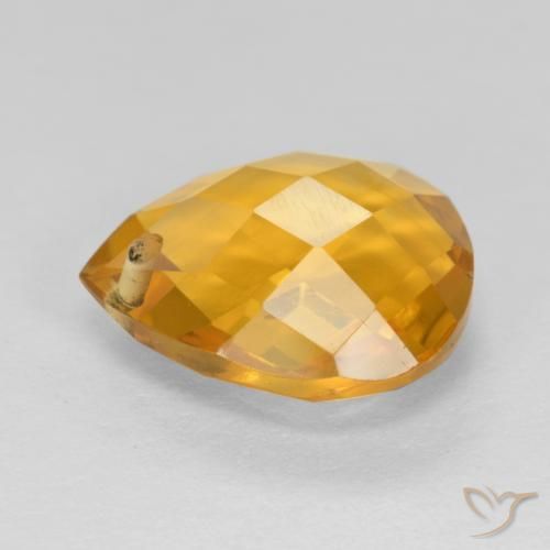 3.74克拉天然黄水晶，梨形，VVS-VS