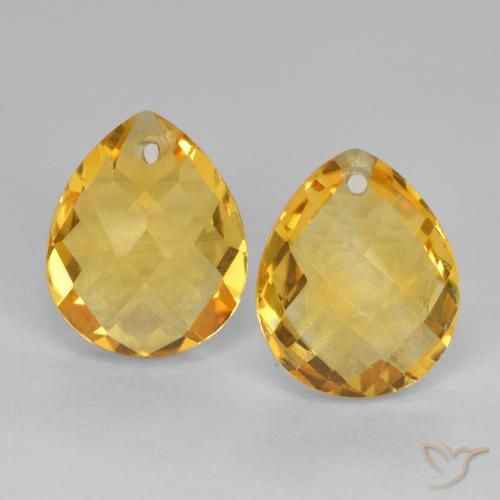 7.95ctw 天然 金橙色 黄水晶, 梨形, VVS-VS