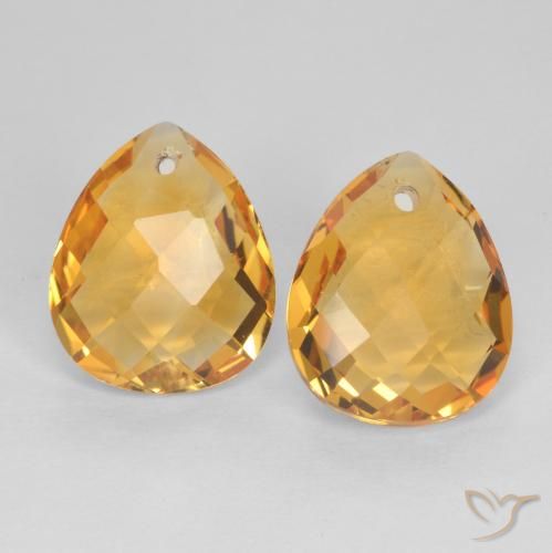 7.49ctw 天然 深金色 黄水晶, 梨形, VVS-VS