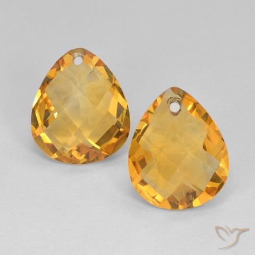 6.71ctw 天然 深金色 黄水晶, 梨形, VVS-VS