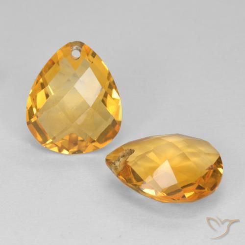 6.71克拉天然黄水晶，梨形，VVS-VS