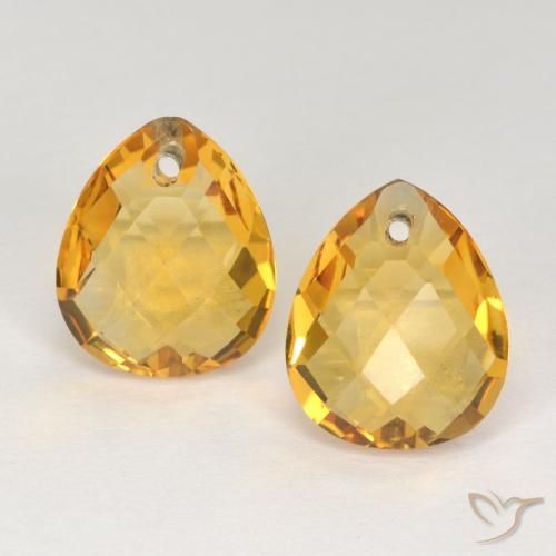 7.19ctw 天然 深金色 黄水晶, 梨形, VVS-VS