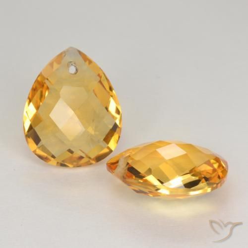 7.34克拉天然黄水晶，梨形，VVS-VS