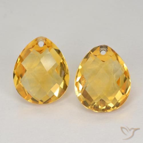 7.58ctw 天然 中深金色 黄水晶, 梨形, VVS-VS