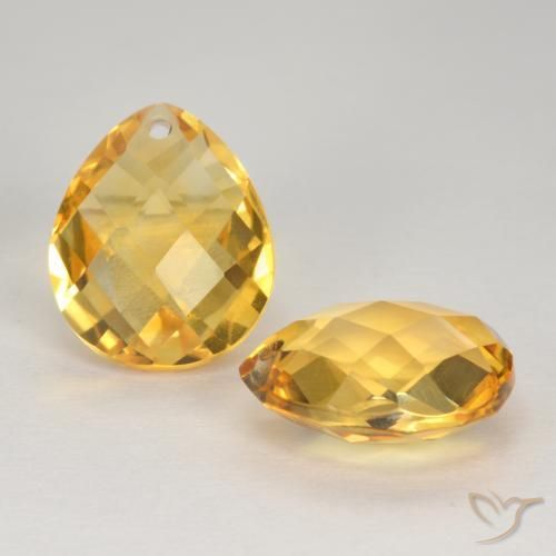 7.58克拉天然黄水晶，梨形，VVS-VS