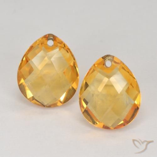 7.42ctw 天然 橙金 黄水晶, 梨形, VVS-VS