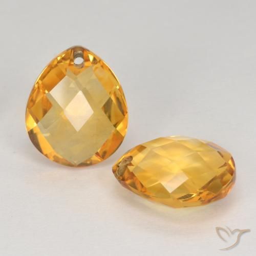 7.42克拉天然黄水晶，梨形，VVS-VS