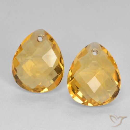 6.99ctw 天然 深金橙色 黄水晶, 梨形, VVS-VS