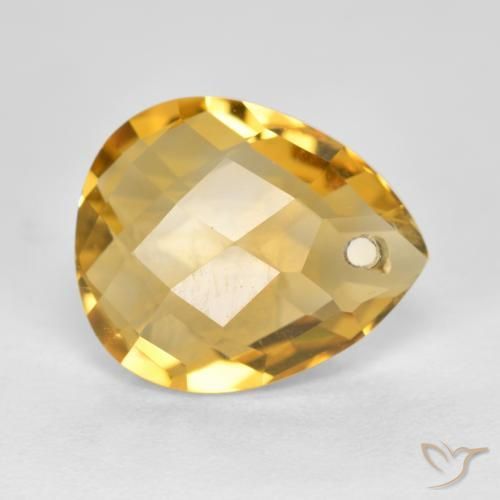 3.69克拉天然黄水晶，梨形，VVS-VS