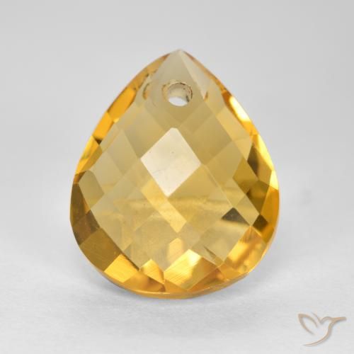 3.82ct 天然 中深金色 黄水晶, 梨形, VVS-VS