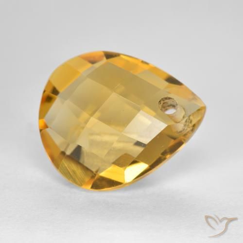 3.82克拉天然黄水晶，梨形，VVS-VS