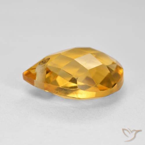 3.82克拉天然黄水晶，梨形，VVS-VS
