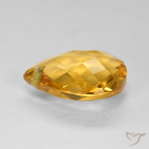 3.38克拉天然黄水晶，梨形，VVS-VS